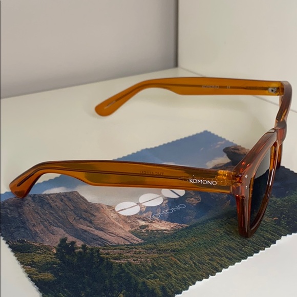 KOMONO sunglasses 🕶 New Allen Tangerine Orange Blue wayfarer - Picture 8 of 13